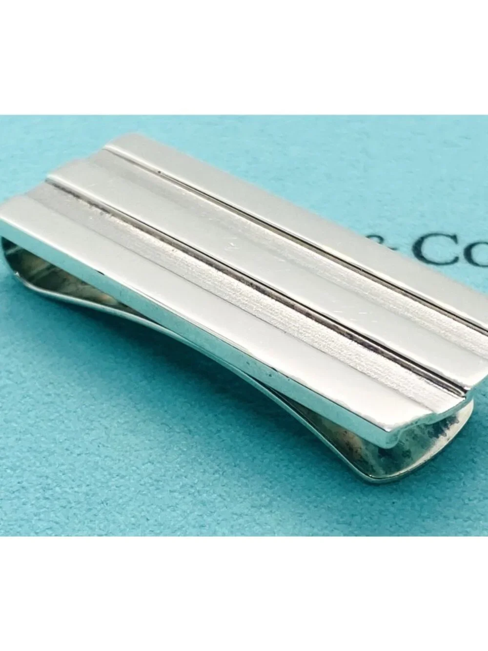 Tiffany & Co Sterling Silver 925 1995 Atlas Groove Money Clip 48.5 x18.3mm